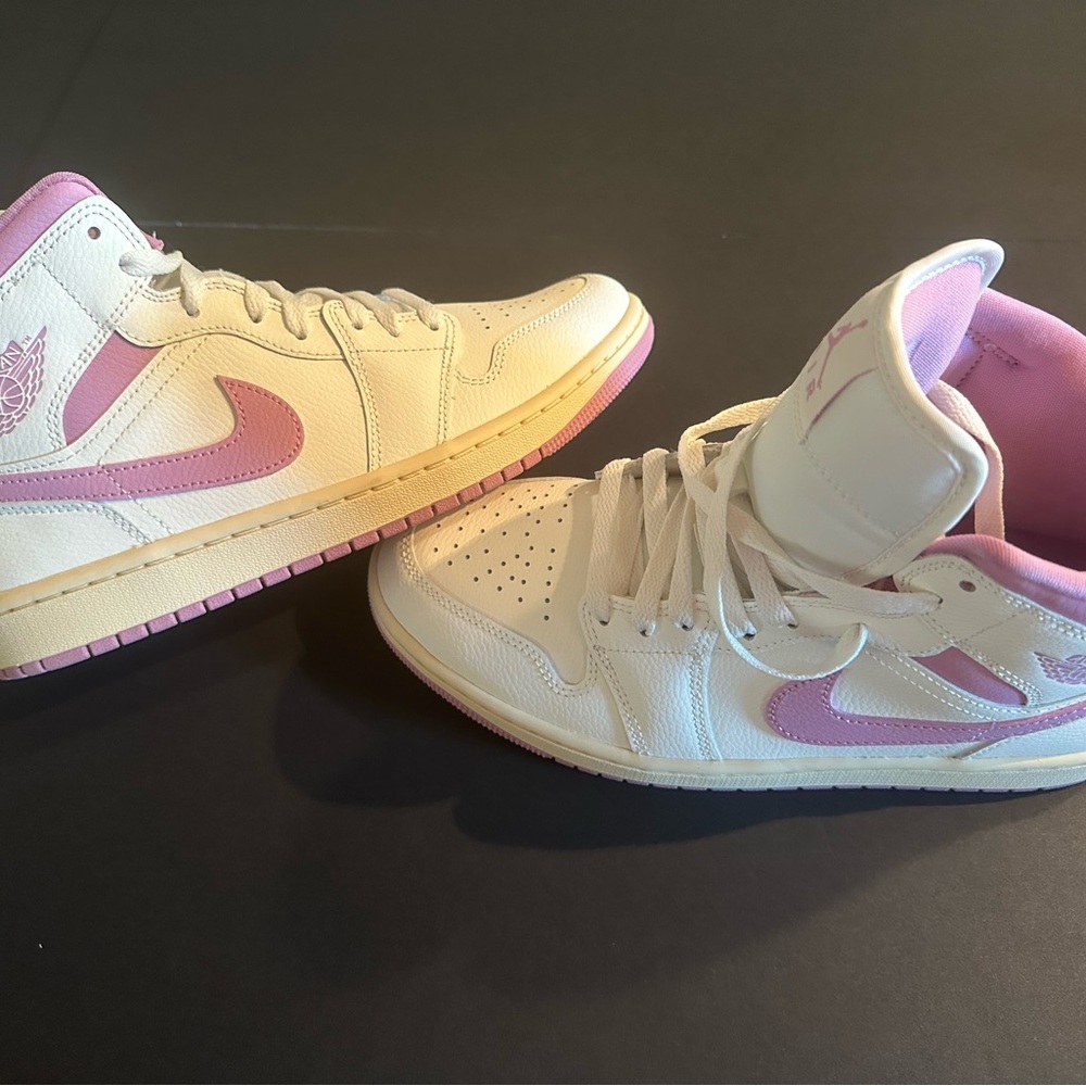Nike Cream and Pink High-Top Sneakers
